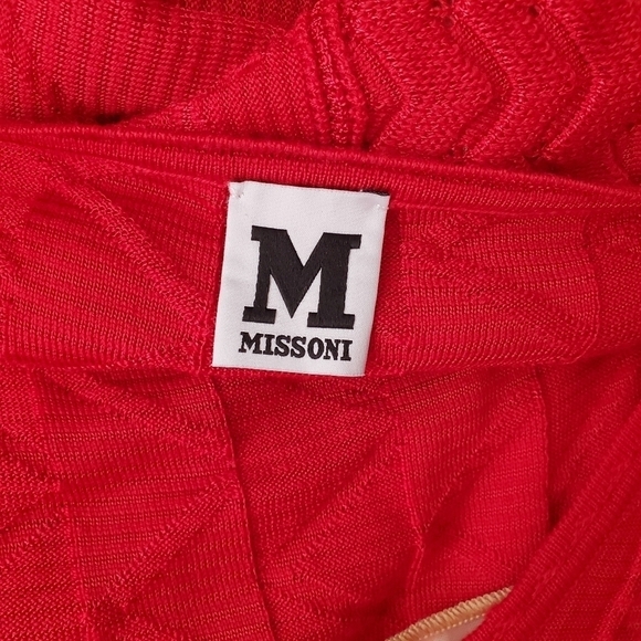 M by Missoni Red Zig Zag Bow knit Dress - Picture 8 of 10